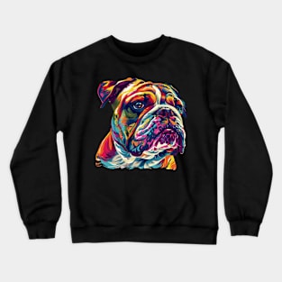 Bulldog Colorfull Pop Art Design For Dog Onwer Crewneck Sweatshirt